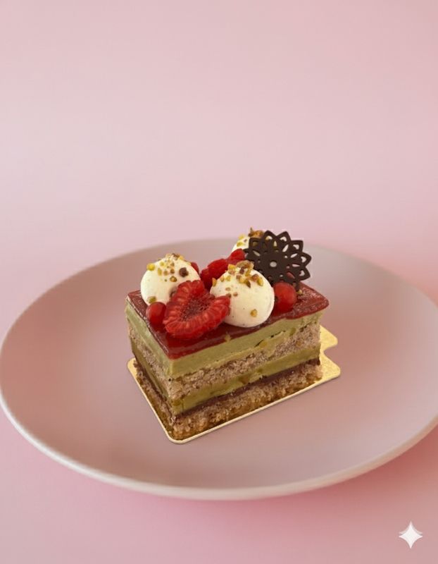 Pistazien-Himbeerschnitte Pistazien-Himbeerschnitte