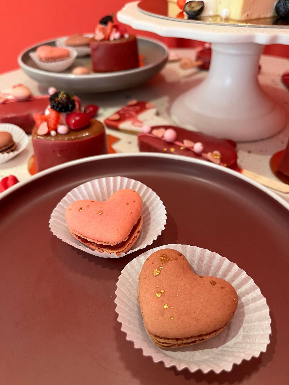 Valentins Herzmacaron Schoko