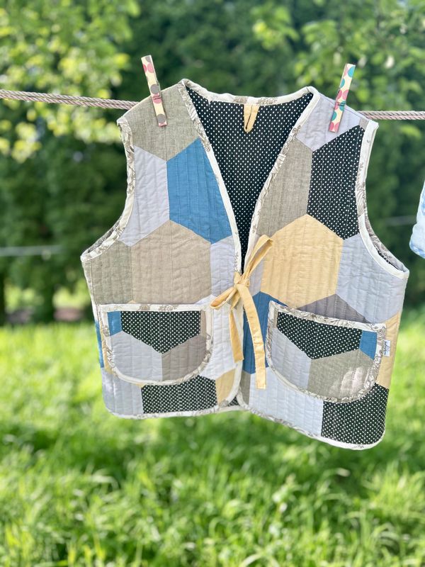 Kamizelka damska patchwork Heksagony