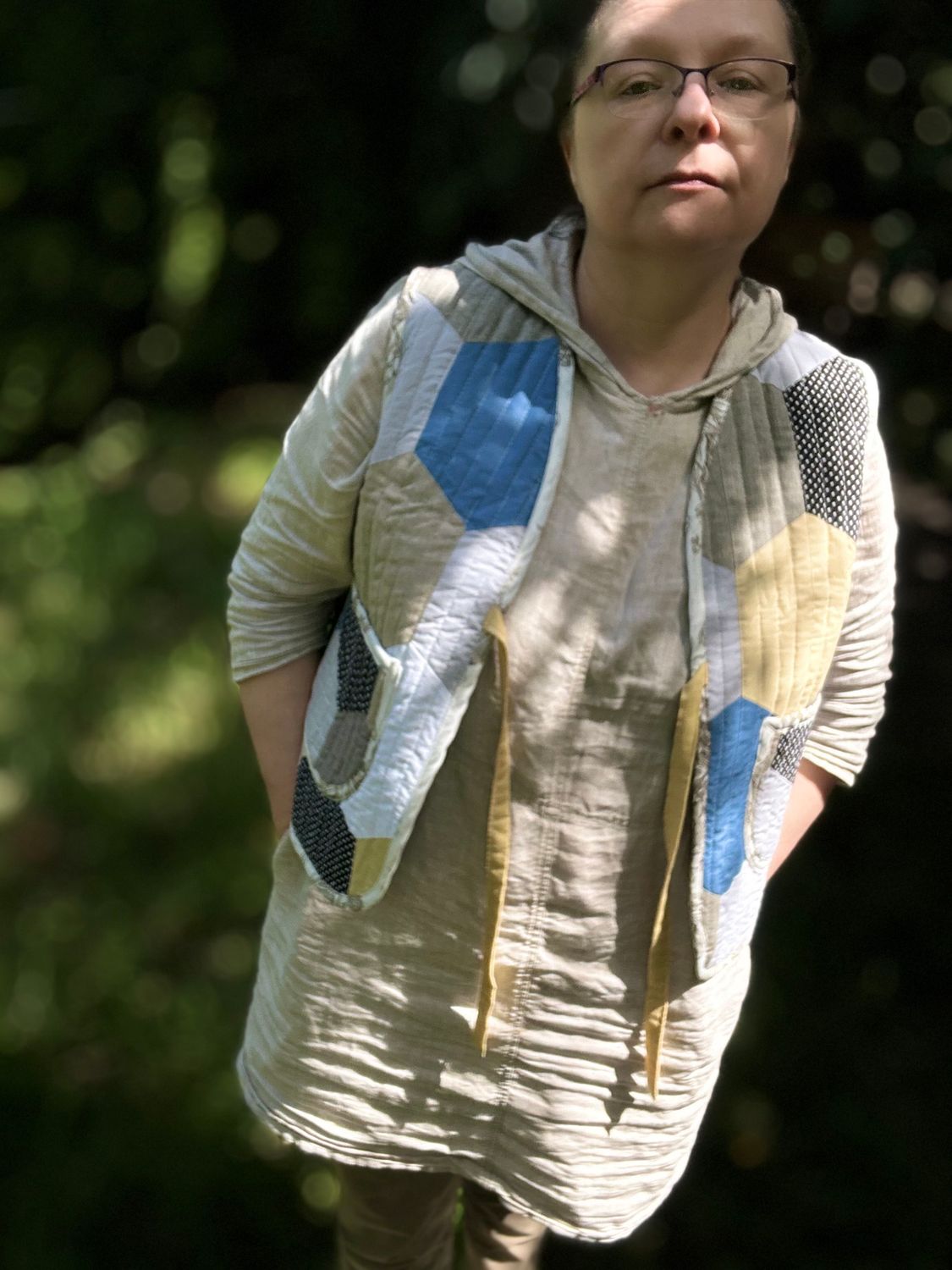 Kamizelka damska patchwork Heksagony
