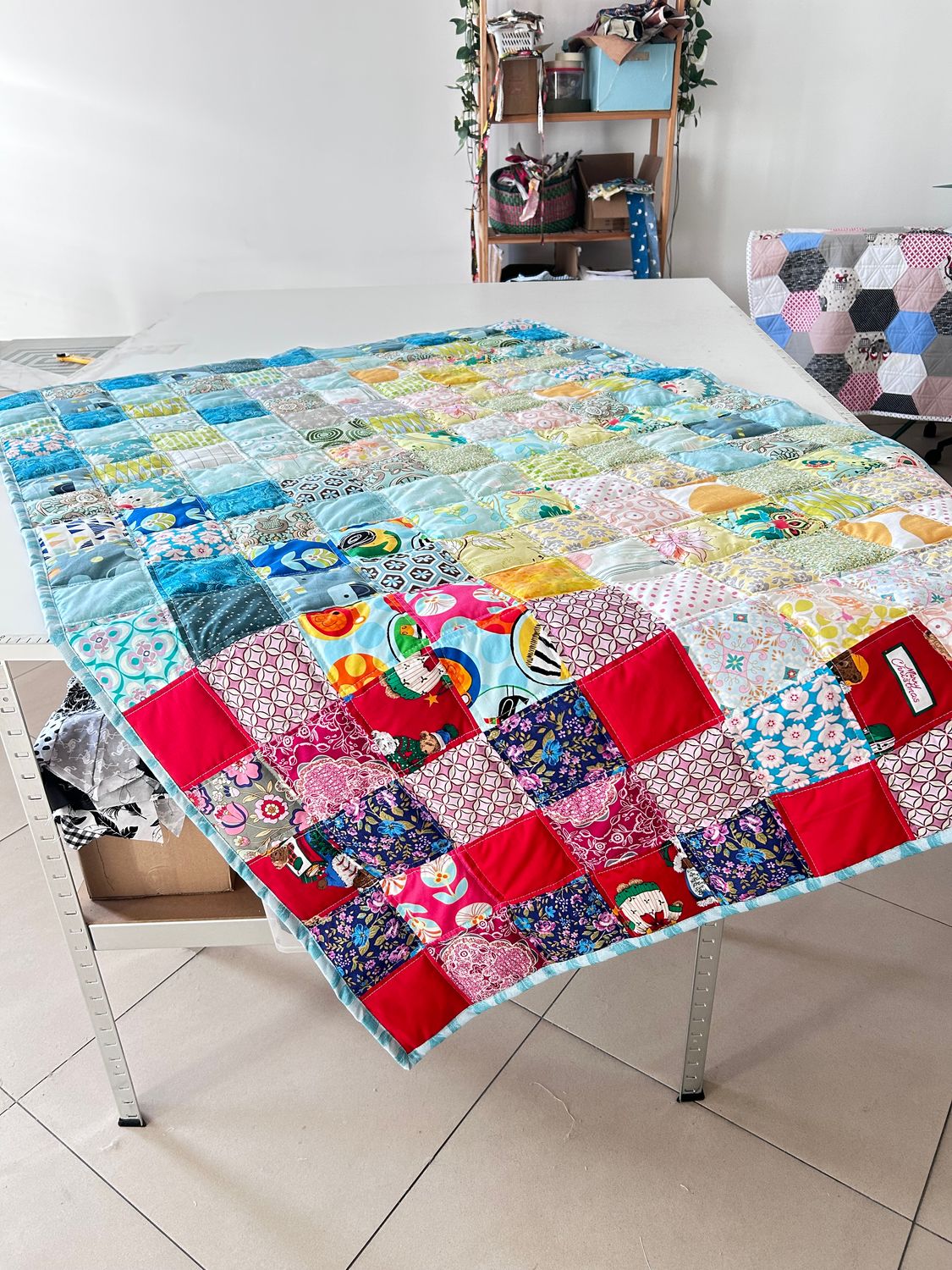 Narzuta patchworkowa dziecięca Ombre 115x165 cm