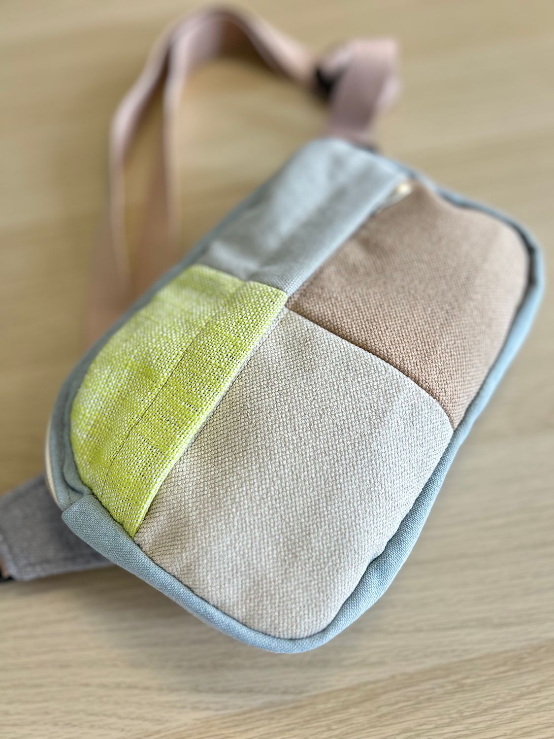 Nerka patchworkowa unisex limonka beż