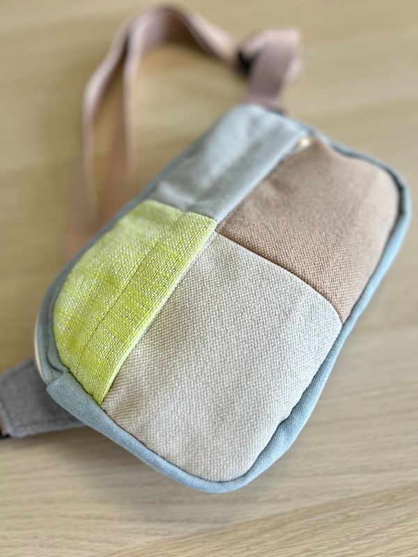 Nerka patchworkowa unisex limonka beż