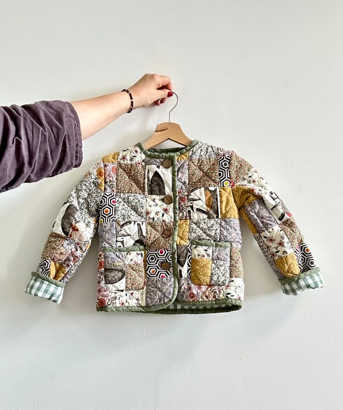 Kurtka patchworkowa dziecięca rozm 110 cm