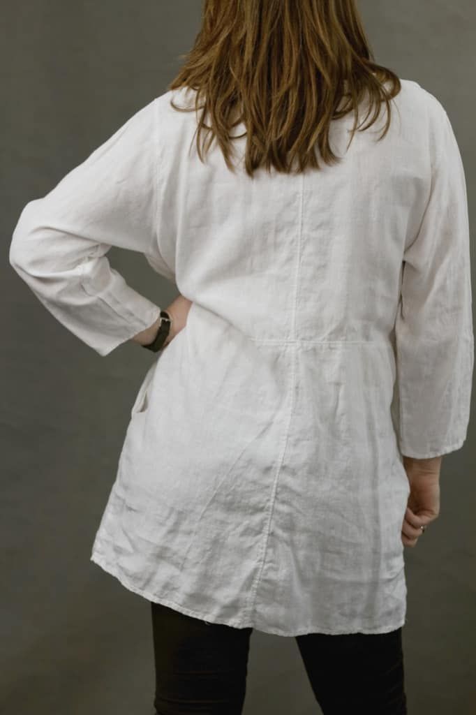 Lniana tunika biała Handmade Dom Artystyczny Polska jakość