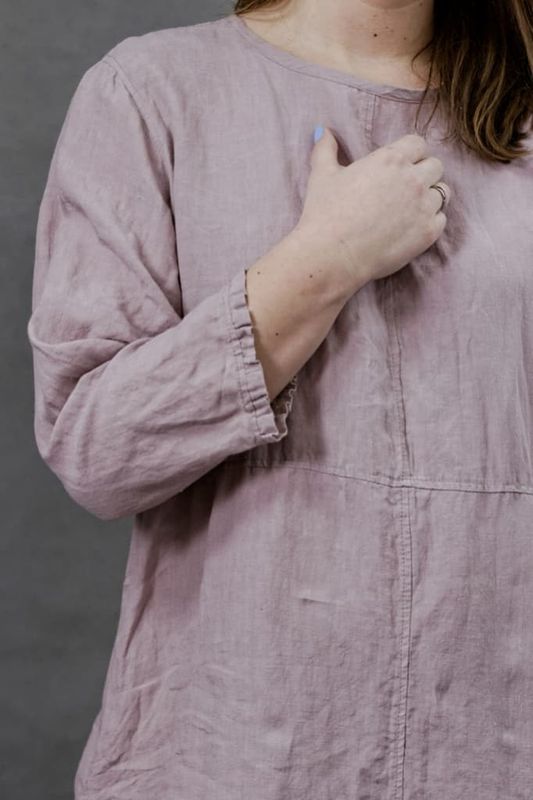Tunika lniana Pudrowy Róż