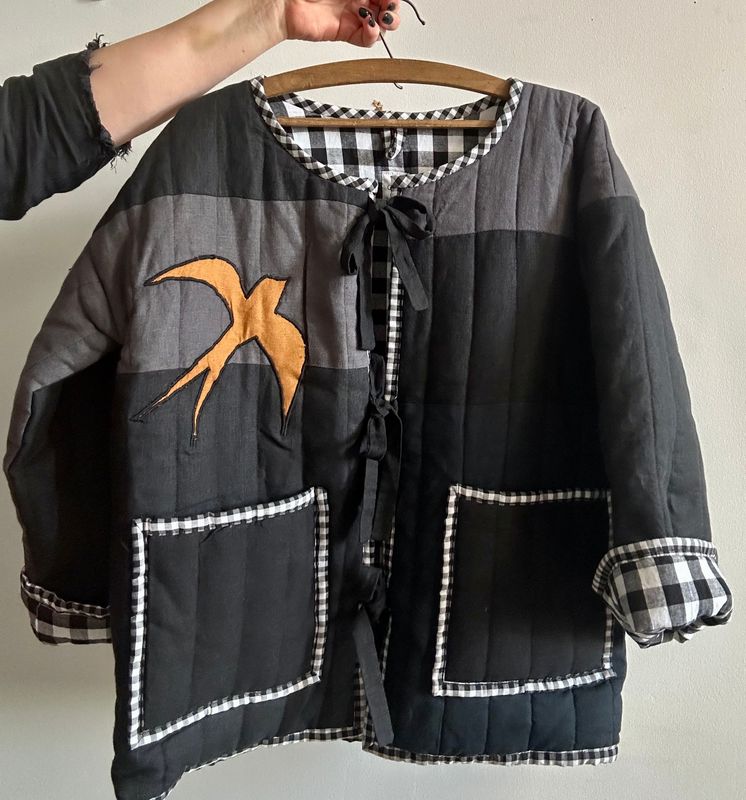 Kurtka lniana pikowana z Jamnikiem