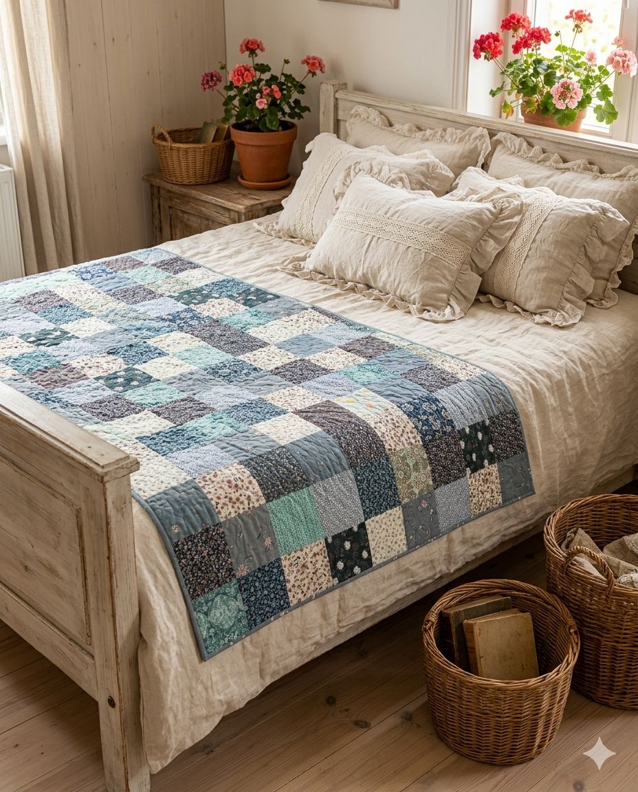 Narzuta patchworkowa Florall 154x218 cm