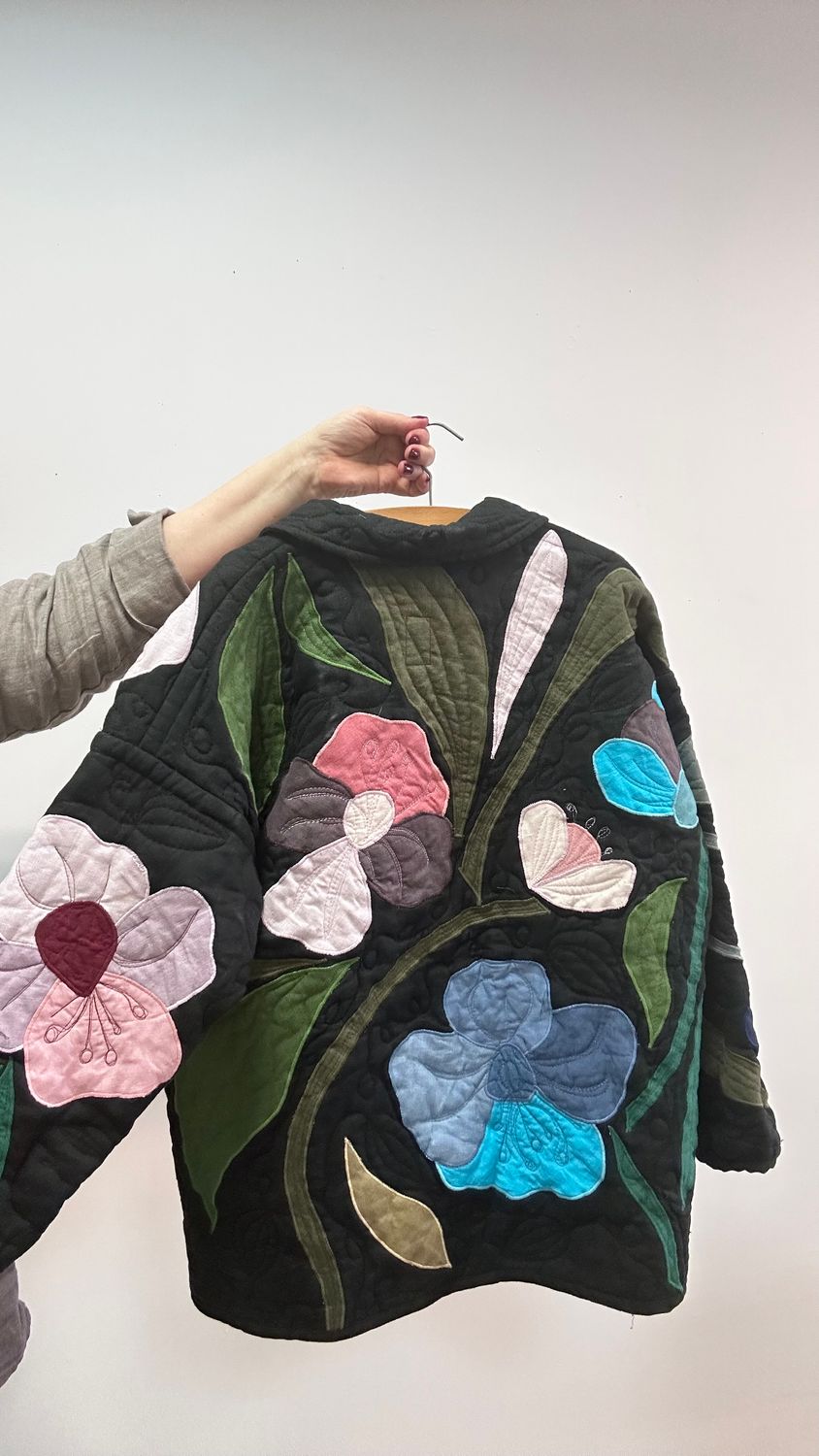 Kurtka lniana pikowana Kwiatowy Szept