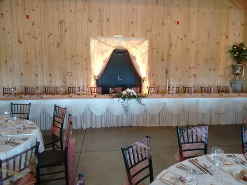 White Table Skirt w/swag 6.5 m