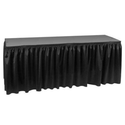 Black Pleated Table Skirt 6.5 m