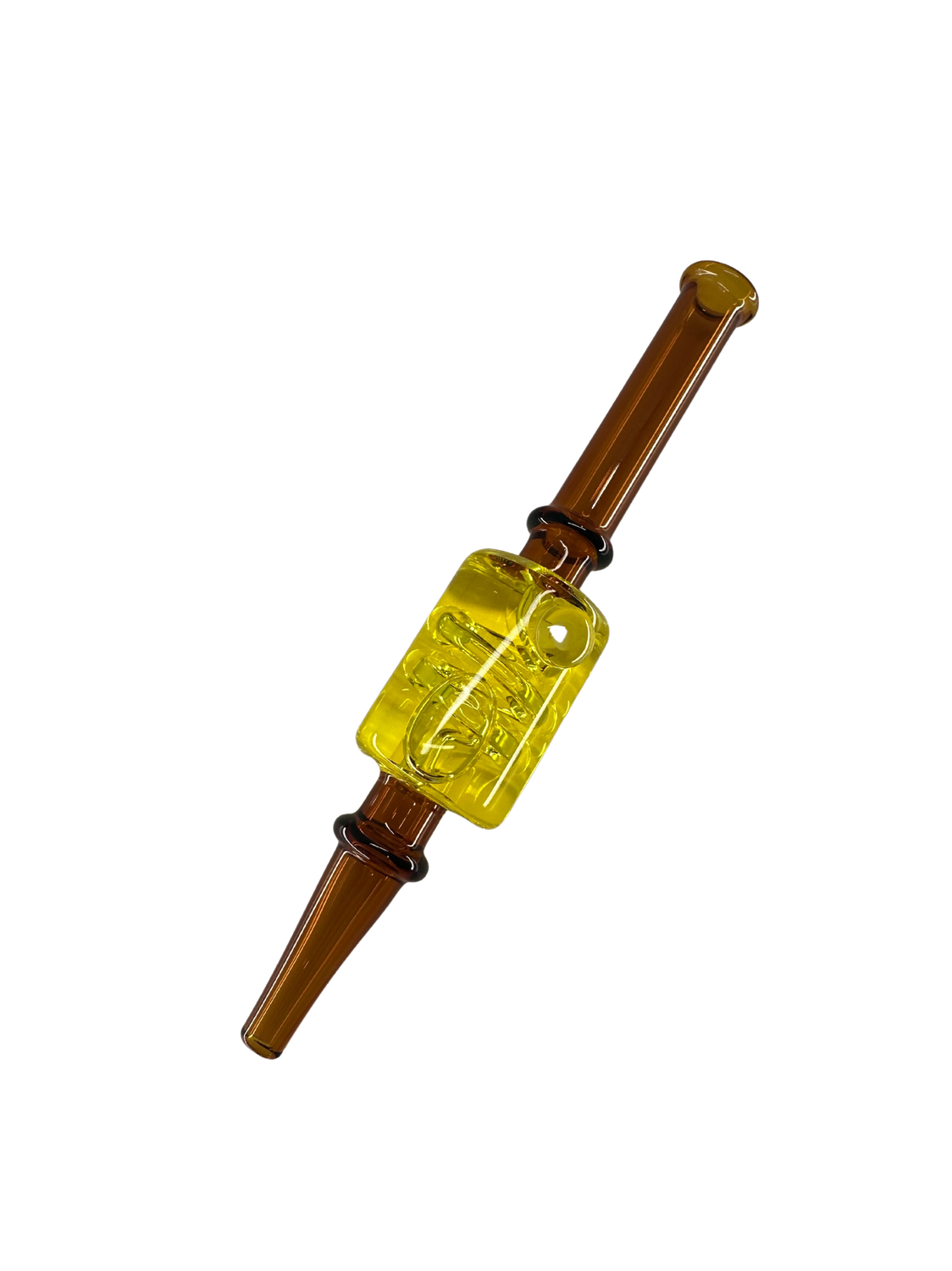 6&quot; Glycerin Glass Dab Straw- Yellow