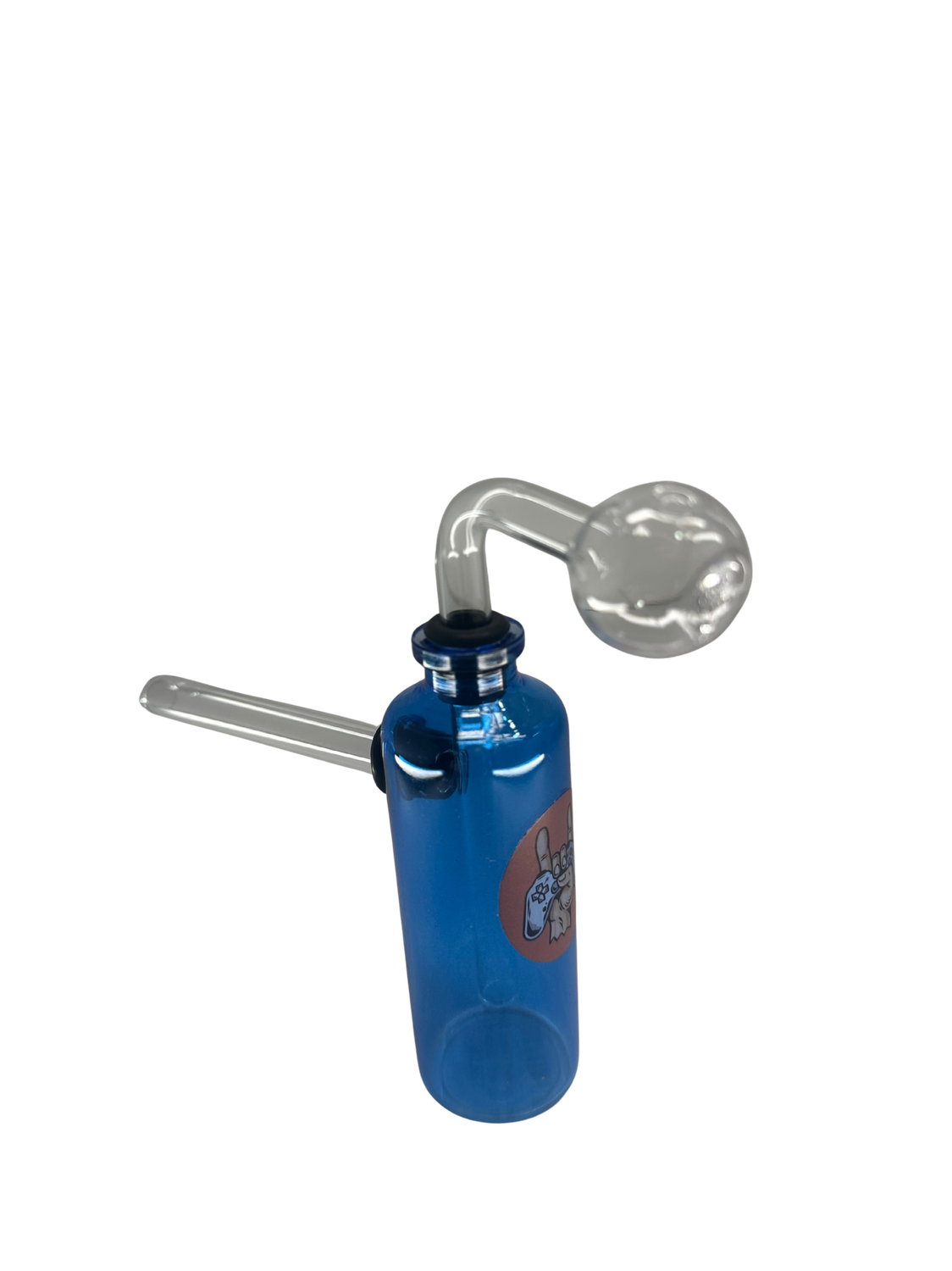 4&quot; Small Colored Glass Bottle Oil Burner Rig with Sticker Decal