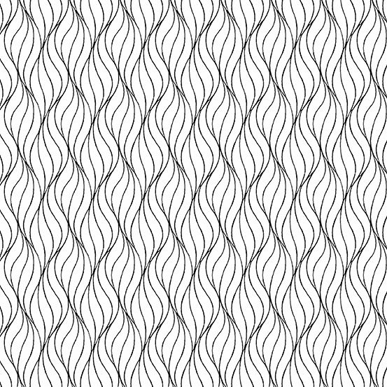 Andover Fabrics Century Black on White Waves CS-9672-L