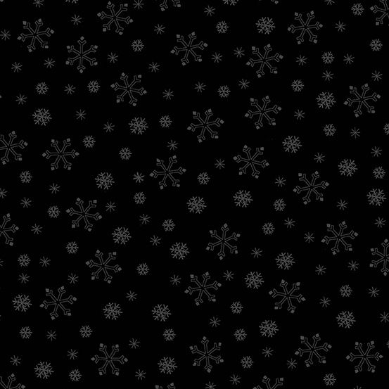 Andover Fabrics Century Black on Black Snowflakes CS-9671-K