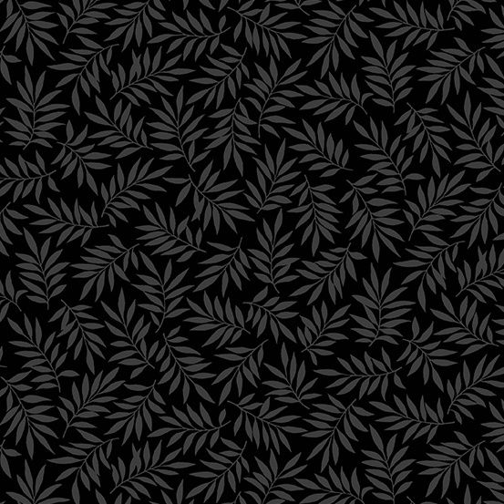 Andover Fabrics Century Black on Black Allover Ferns CS-9695-K
