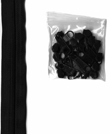 ByAnnie Zipper 4 yards #4.5 Zipper Chain 16 Pulls ZIPYD-105 Black