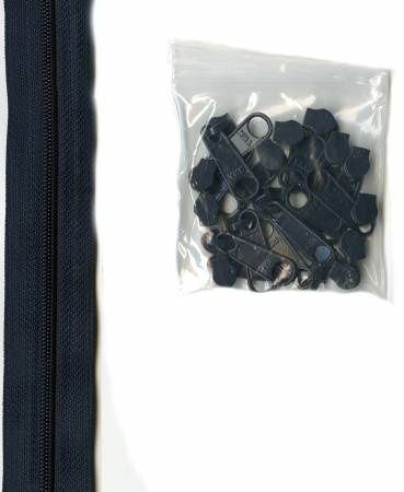 ByAnnie Zipper 4 yards #4.5 Zipper Chain 16 Pulls ZIPYD-235 Navy