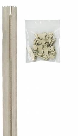 ByAnnie Zipper4 yds #4.5 Zipper Chain 16 Pulls ZIPYD-130 Natural