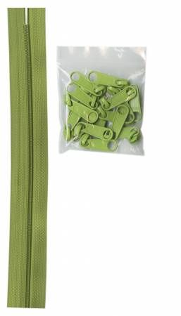ByAnnie Zipper 4 yards #4.5 Zipper Chain 16 Pulls ZIPYD-200 Apple Green