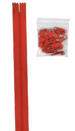 ByAnnie Zipper 4 yards #4.5 Zipper Chain 16 Pulls ZIPYD-285 Tangerine