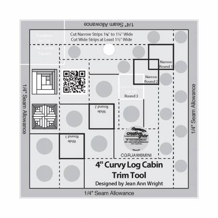 Creative Grids 4&quot; Curvy Log Cabin Mini Ruler CGRJAW6MINI