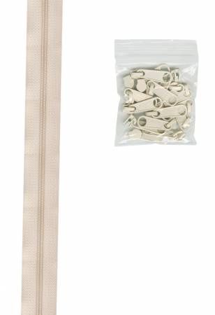 ByAnnie Zipper 4 yards #4.5 Zipper Chain 16 Pulls ZIPYD-102 Ivory