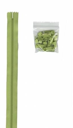 ByAnnie Zipper 4 yards #4.5 Zipper Chain 16 Pulls ZIPYD-198 Chartreuse