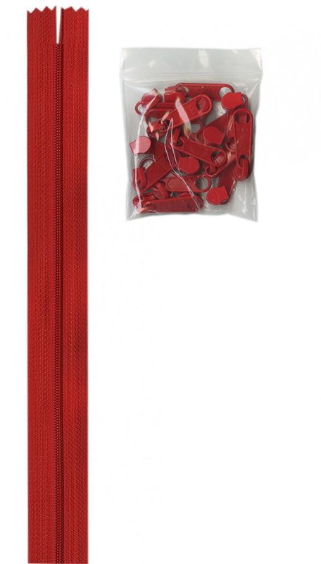 ByAnnie Zipper 4 yards #4.5 Zipper Chain 16 Pulls ZIPYD-260 Atom Red