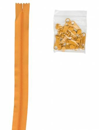 ByAnnie Zipper 4 yards #4.5 Zipper Chain 16 Pulls ZIPYD-290 Papaya