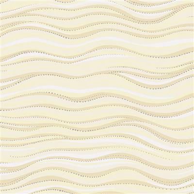 Clothworks Basic Wave Y1331-2SM Light Cream Silver Metallic