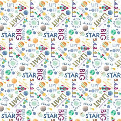 Clothworks Blast Off! Y4389-1 White