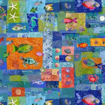 Clothworks Coral Reef Y4377-55 Multi