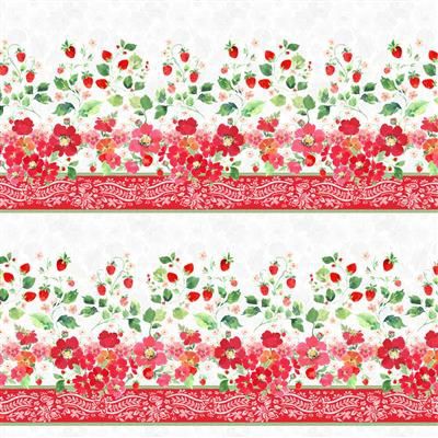 Clothworks Berry Sweet Digital Y4349-1 White