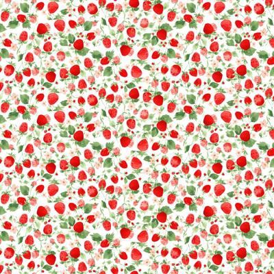 Clothworks Berry Sweet Y4357-1 White
