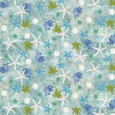 Clothworks Coral Reef Y4380-103 Light Teal