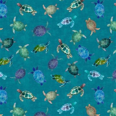 Clothworks Coral Reef Y4379-104 Teal