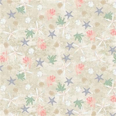 Clothworks Coral Reef Y4380-12 Khaki