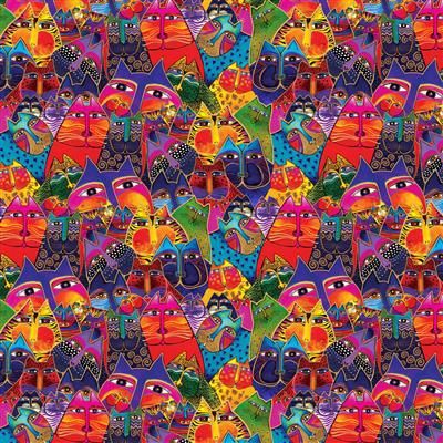 Clothworks Fantasticats Digital Y4342-55M Multi Metallic