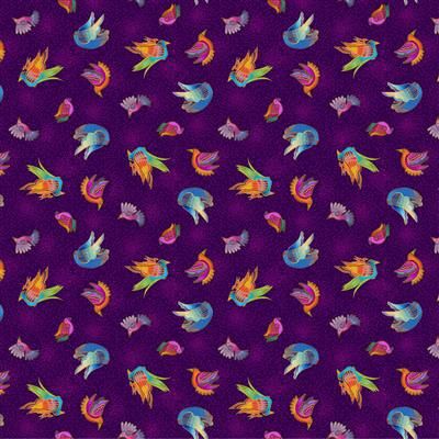 Clothworks Fantasticats Digital Y4346-28 Dark Purple