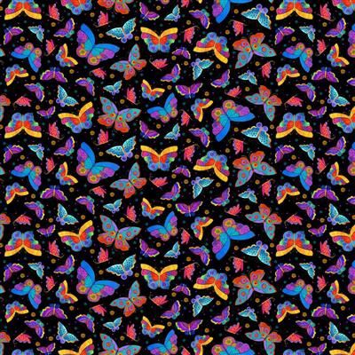 Clothworks Fantasticats Digital Y4344-3 Black