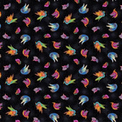 Clothworks Fantasticats Digital Y4346-3 Black