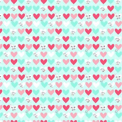Clothworks Love is in the Air Y4292-103 Digital Light Teal