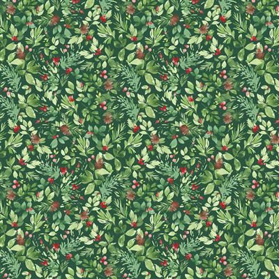 Clothworks Santa Paws Y4433-113 Forest