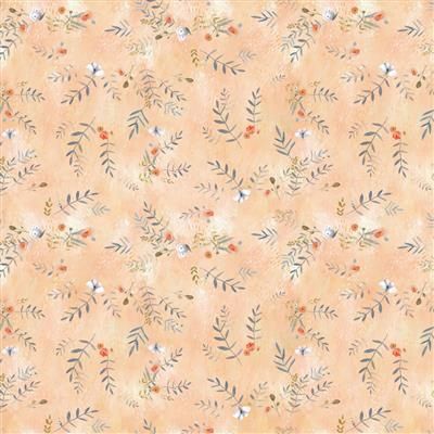 Clothworks Serenity Digital Fronds Y4316-36 Orange