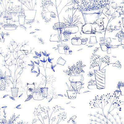 Clothworks What Friends Are For Y4269-31 Royal Blue