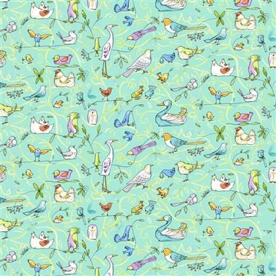 Clothworks What Friends Are For Y4270-101 Turquoise