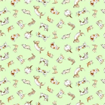 Clothworks What Friends Are For Y4272-17 Light Lime