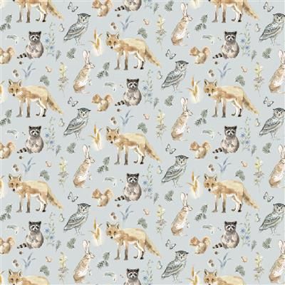 Clothworks Wildwood Digital Y4371-29 Light Blue