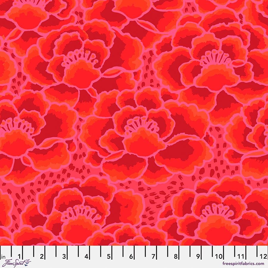 FreeSpirit Fabrics February 2023 by Kaffe Fassett Tonal Floral PWGP197.Red
